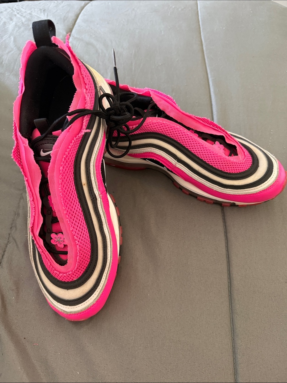 Nike Women's Athletic Shorts - Hot Pink with Black and White Accents
